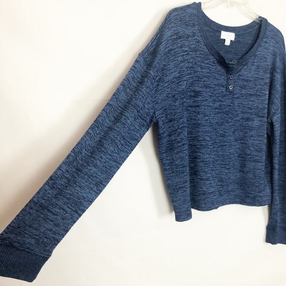 Love by Gap Marled Womens Blue Crop Top/Sweater Size Medium - Picture 5 of 9